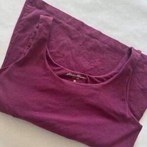Eddie Bauer Tank Top Built-In Bra | Berry Magenta Medium